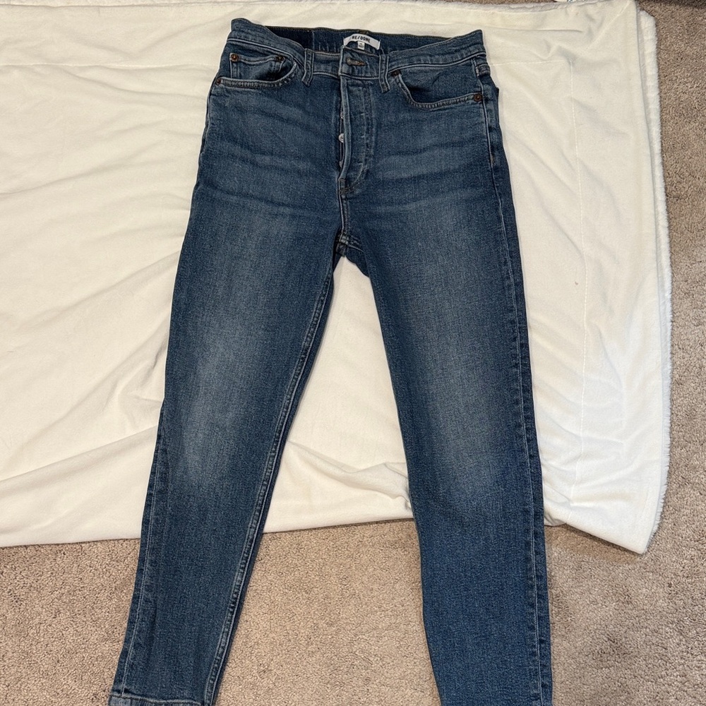 Re/Done Classic Blue Button-Fly Jeans